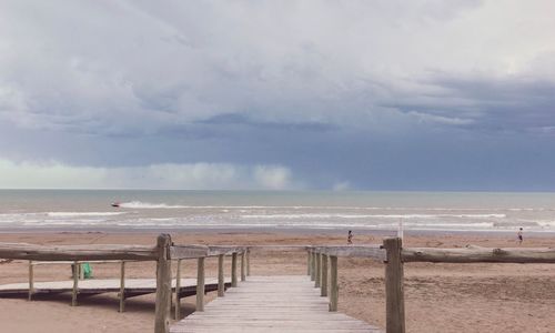 Scenic view of beach against sky