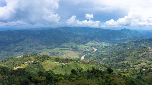 Scenic view of mountains against sky