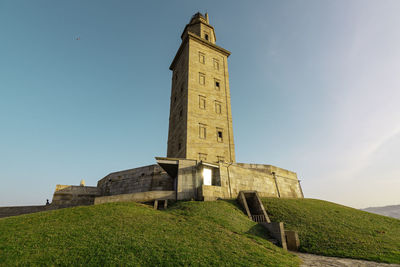 Low angle view of historical building against sky