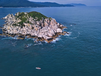 Aerial view of sup surfers ,primorsky region, russia