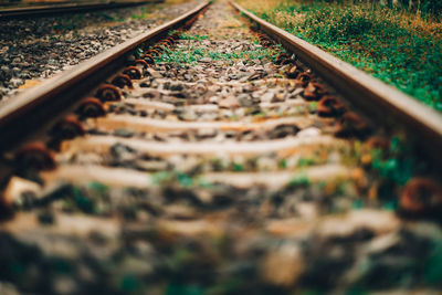 Close-up of railroad track