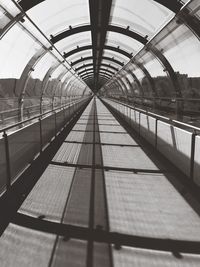 View of empty railroad station platform