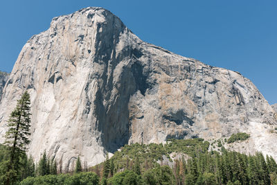 Low angle view of rock formation against sky