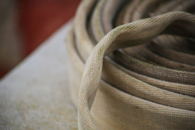 Close-up of canvas firehose