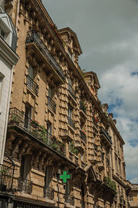 Low angle view of old building against sky