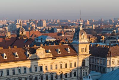 Aerial view of buildings in city