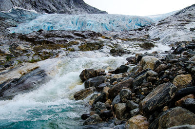 Scenic view of waterfall