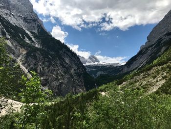 Panoramic view of mountains against sky