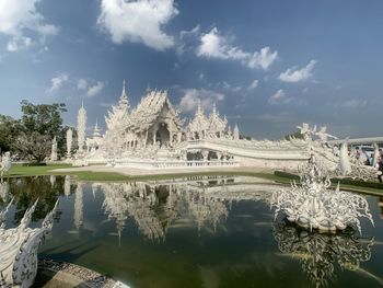 Reflection of building in lake