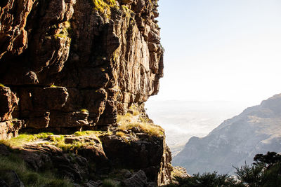 Rock formations on mountain