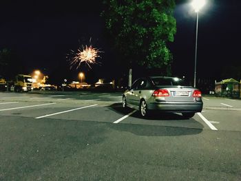 Cars on road at night