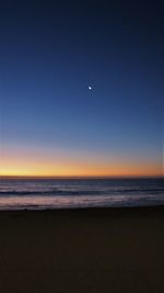Scenic view of sea against sky at sunset