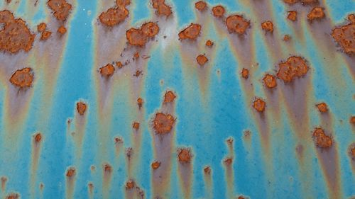 Full frame shot of rusty metallic surface