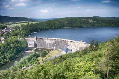 High angle view of dam