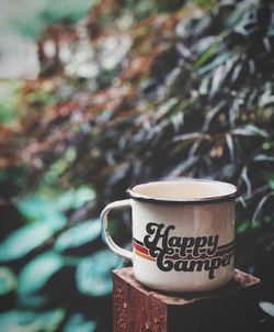 Close-up of coffee cup against blurred background