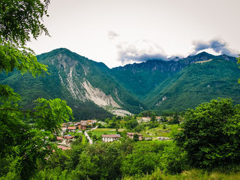 Low angle view of mountains against sky