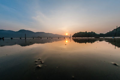View of sea at sunset