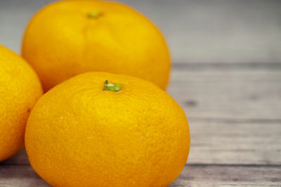 Close-up of orange on table