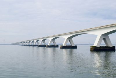 Bridge over river against sky