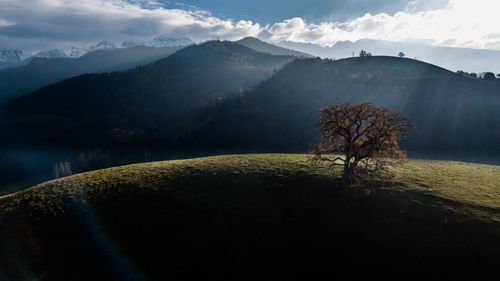 Scenic view of mountains against sky