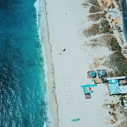 High angle view of swimming pool at beach