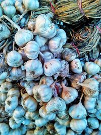 High angle view of vegetables for sale in market