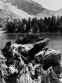 Scenic view of lake and mountains