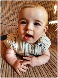 Close-up portrait of cute baby girl