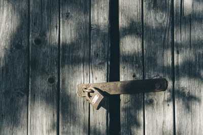 Close-up of old wooden door