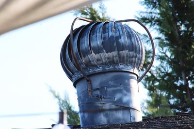 Close-up of water tower against clear sky