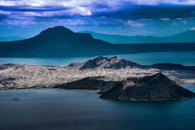 Scenic view of a volcano against sky. 