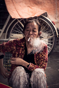 Man smoking cigarette