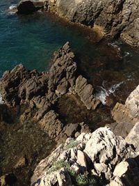 Rock formations on coast