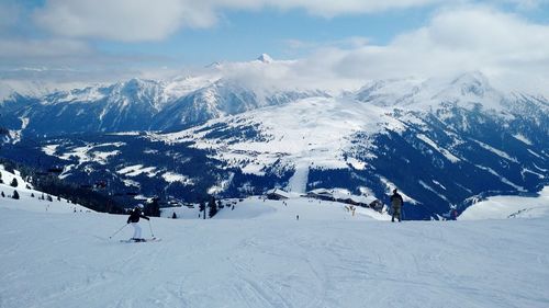 Scenic view of snowcapped mountains