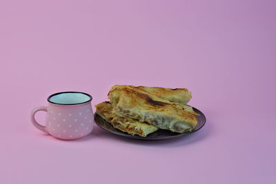 Close-up of breakfast on table