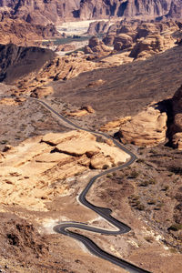 Road through the desert in saudi arabia taken in may 2022