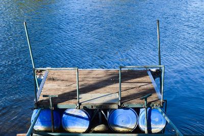 Floating docks in summer