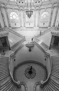 High angle view of ceiling of building