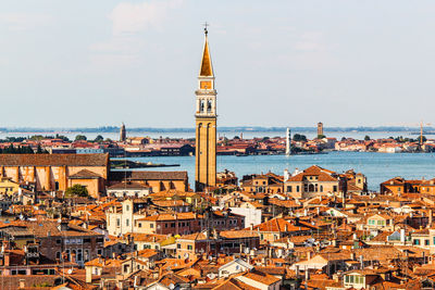 View of buildings against sky in city