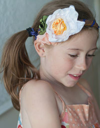 Close-up of girl wearing headband