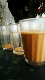 Close-up of beer in glass