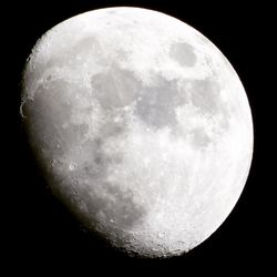 Close-up of moon over black background