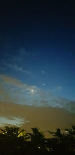 Low angle view of sky at night