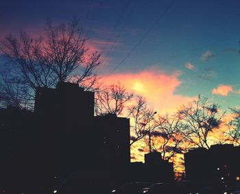 View of city at sunset