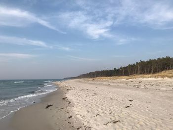 Scenic view of beach against sky