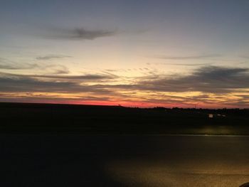 Scenic view of landscape against sky at sunset