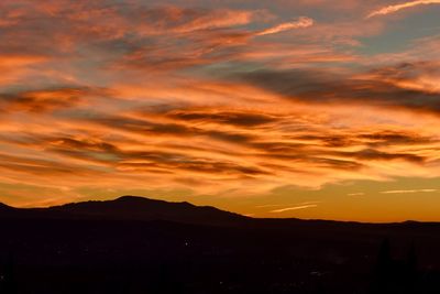 Scenic view of dramatic sky during sunset