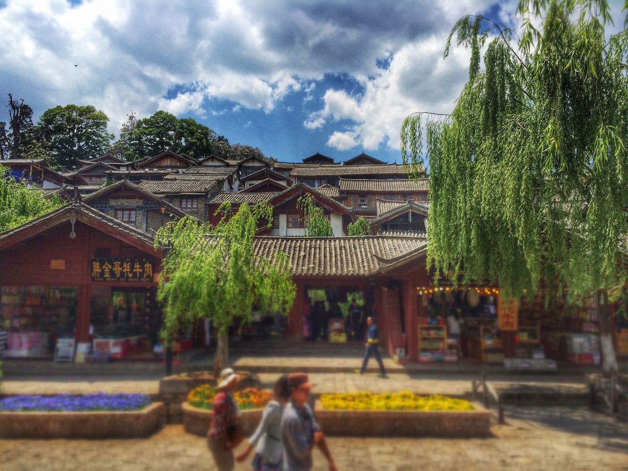 architecture, building exterior, built structure, tree, sky, person, lifestyles, cloud - sky, men, leisure activity, religion, place of worship, large group of people, cloud, spirituality, temple - building, travel destinations, outdoors, walking