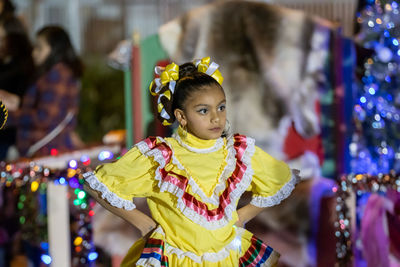 View of girl in traditional clothing