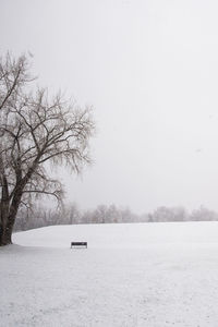 Scenic view of snow field against sky